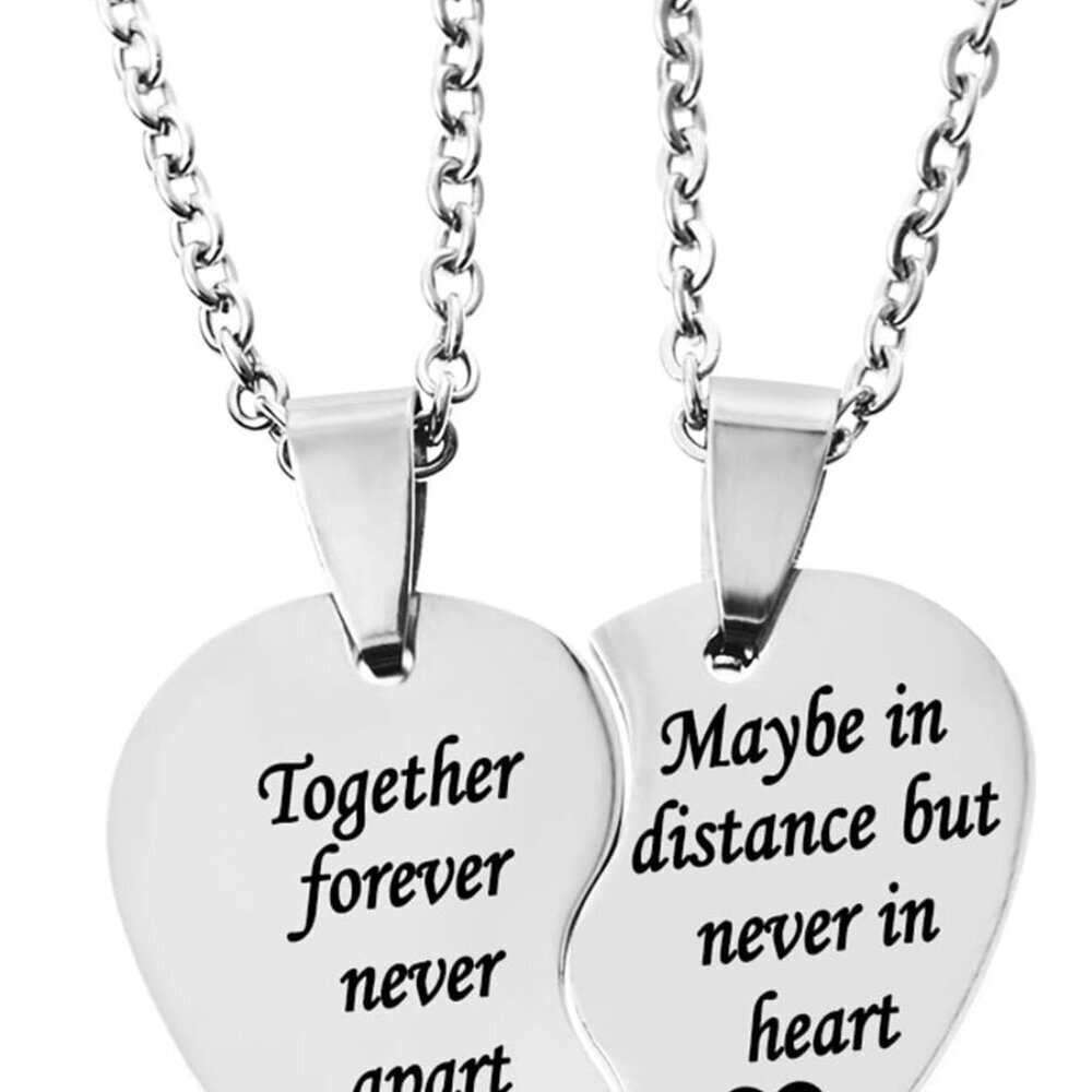 BFF Necklace for 2-Valentines Heart Matching Necklace Best Friends Pendant Frien
